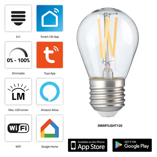 Alecto Smartlight120 Smart Wifi Filament LED Lamp Neutral White