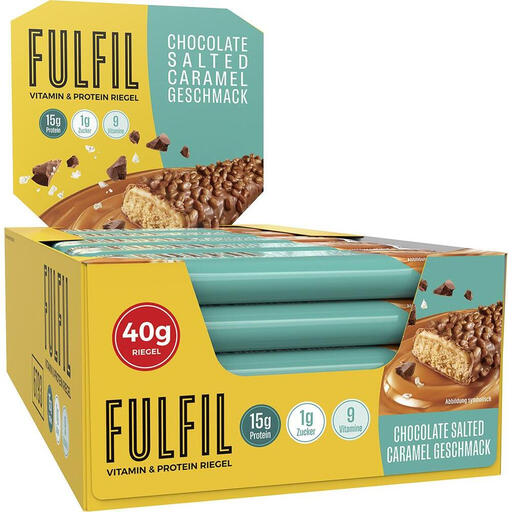 FULFIL Vitamin & Protein Bar Chocolate Salted Caramel Flavour 15x40g