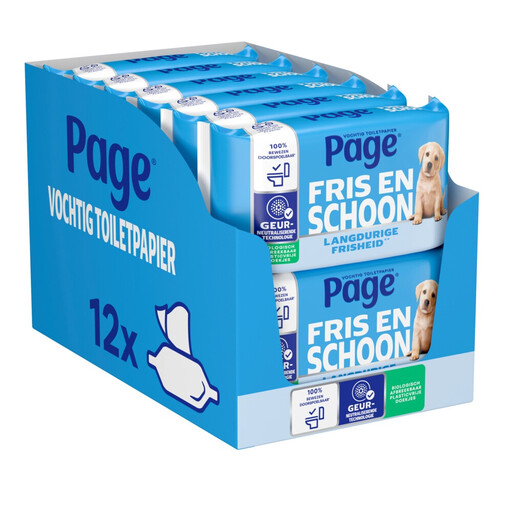 Page Vochtig Toiletpapier Compleet Schoon Katoenfris