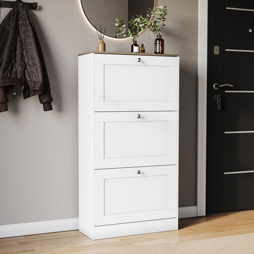 Vida Designs 3 Drawer Panelled Shoe Cabinet