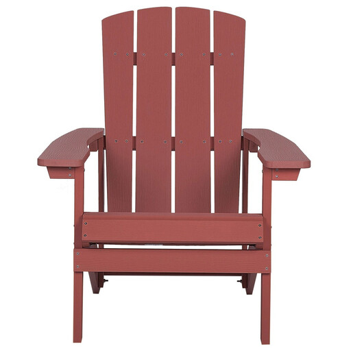 Beliani Garden Chair Red ADIRONDACK
