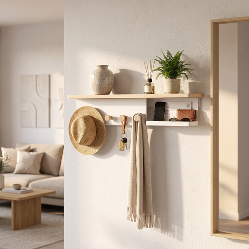 KAPANOU Schweberegale für die Wand, Naturholzmaserung