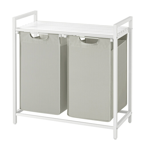 JOYFURNOS Laundry Sorter with 2 Compartments and Shelf