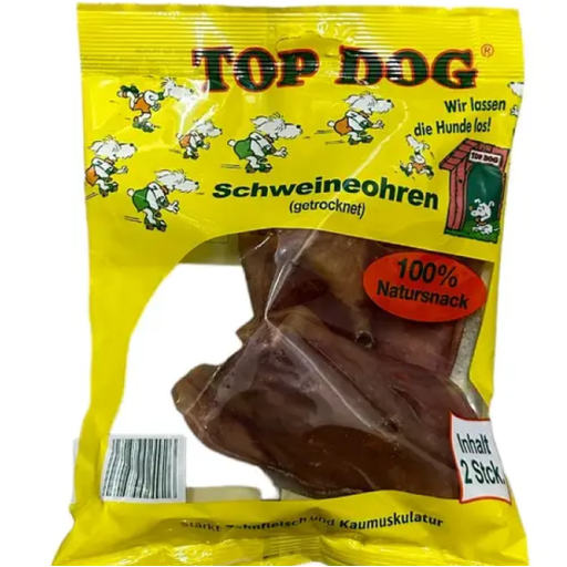 TOP DOG Dried Pig Ears 2 Pieces
