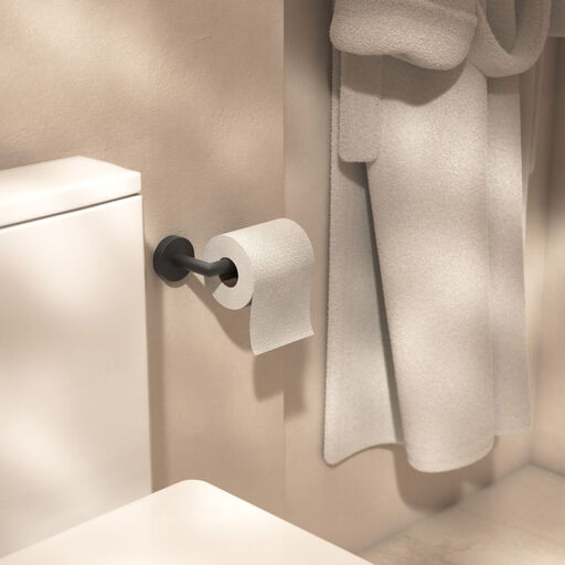 Croydex Epsom Flexi-Fix Toilet Roll Holder - Black