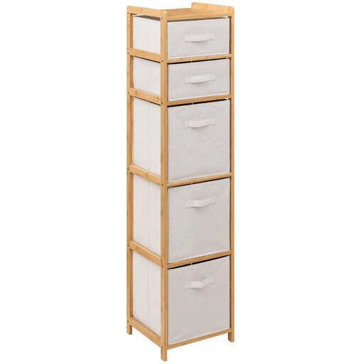 5five Tidy Box Storage Cabinet - Bamboo & Polyester