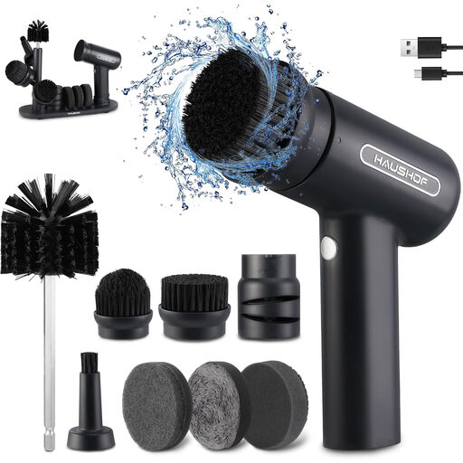 HAUSHOF Electric Cleaning Brush / Battery Cleaning Brush with Stand