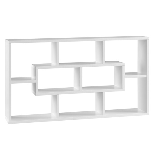 Woltu Wall Shelf in White with 8 Compartments