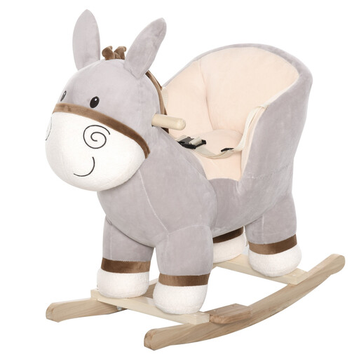 HOMCOM Kids Plush Ride On Donkey Rocker