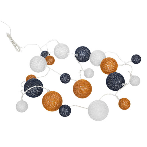 Atmosphera LED Lichtslinger met 20 katoenen bollen in warm wit