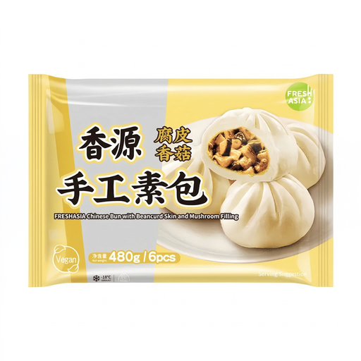 FRESHASIA Chinese Bun With Beancurd Skin And Mushroom Filling 480g