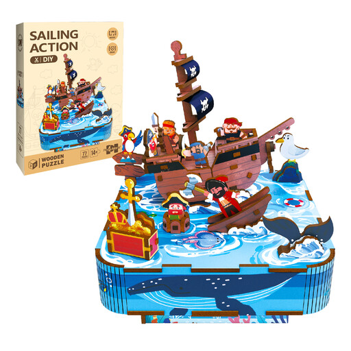 3D wooden music box puzzle for adults
