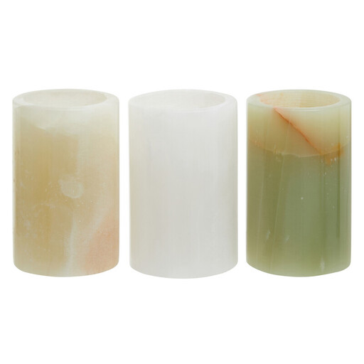 Set aus drei Teelichthaltern aus Onyx