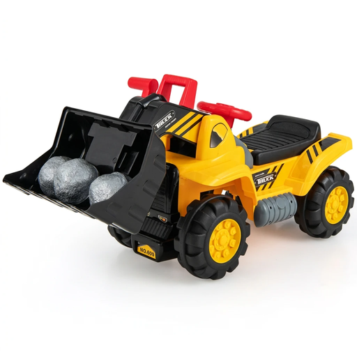 Children's Ride-On Excavator Toy with Adjustable Bucket and Sound Effects