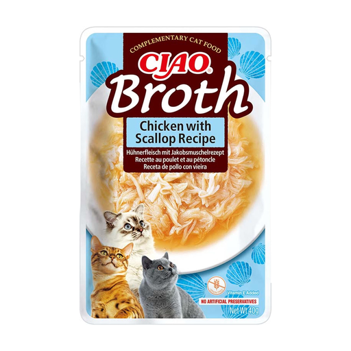 InaPaw Cat-Only Chicken & Scallop Soup Pouch Hydration Snack