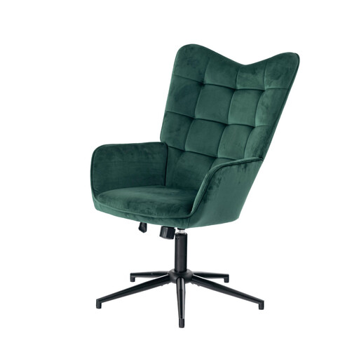 URBAN MEUBLE Green Velvet Office Chair with Adjustable Height