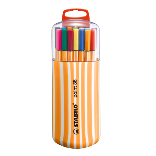 Stabilo point 88 Fineliner Pen Set - 20 Assorted Colors in Zebra Design