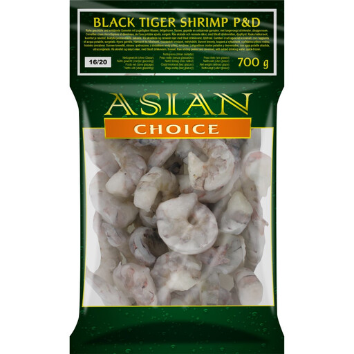 Peeled and deveined frozen Black Tiger shrimp