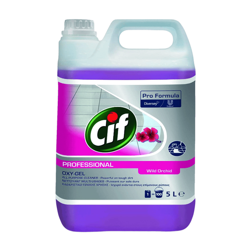 CIF Oxygel Professionnel Nettoyant Multi-Surfaces & Sols Concentré Oxygène Actif Orchidée 5 L