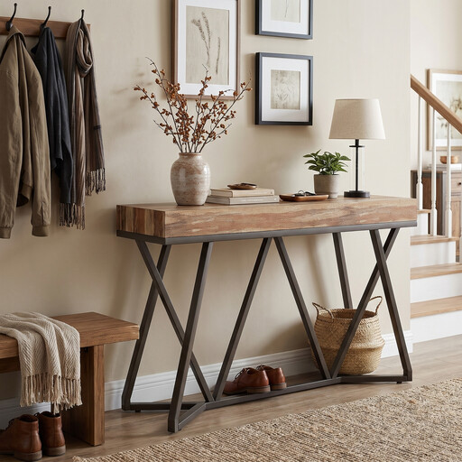 Console Table 140cm Wooden Entrance Table