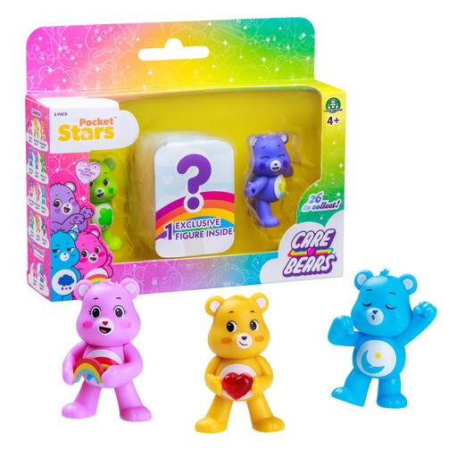 CARE BEARS 3-Figure Set with 1 Surprise Figure