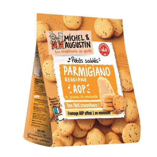 MICHEL ET AUGUSTIN Parmesan Cheese & Mustard Savory Shortbreads 100g