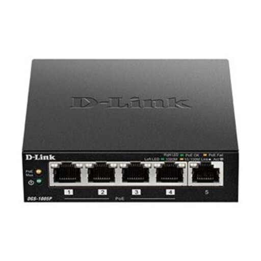 D-Link DGS-1005P 5 口千兆 PoE+ 交换机