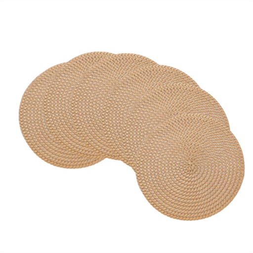 Set of 6 Woven Paper Placemats in Khaki