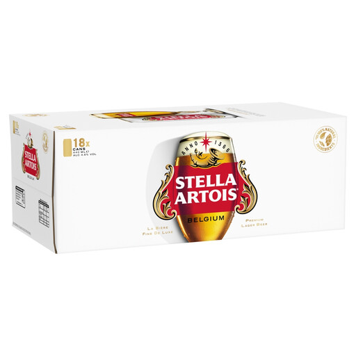 Stella Artois Premium Lager Beer Cans 18 X 440ml