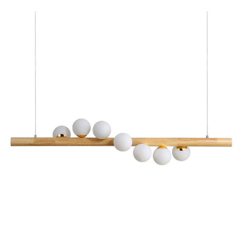 Homary Modern Linear Pendant Light with seven glass globes