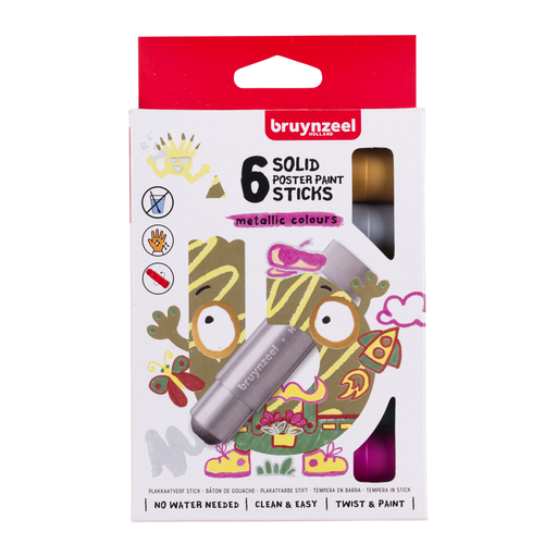 Bruynzeel Metallic Gouache Sticks Set – 6 Colors