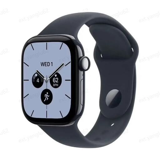 Apple Watch Series 12 GPS 46mm，深空灰表壳，海军蓝运动表带