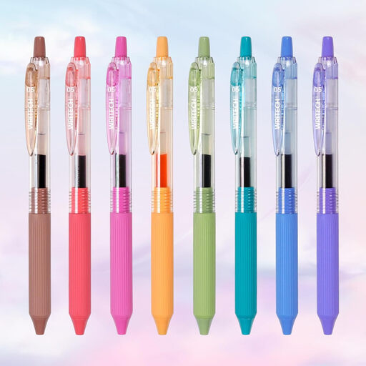 WRITECH Gel Pens Fine Point: 0.5mm Multicolor Ink Retractable 8ct