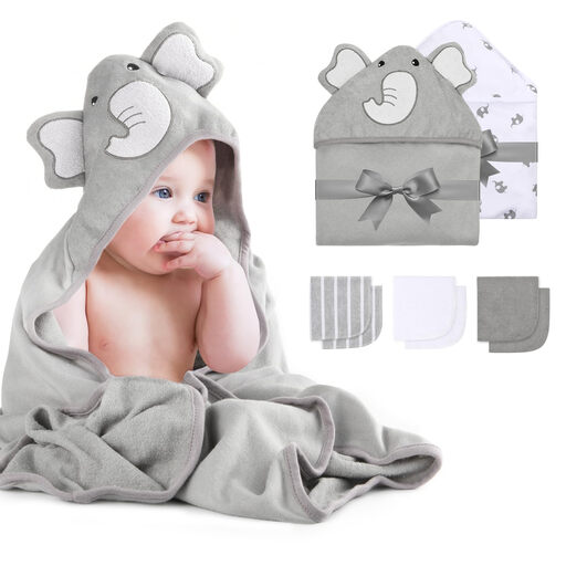 Momcozy Polyester-Cotton Blend Bath Towel & Washcloth Set