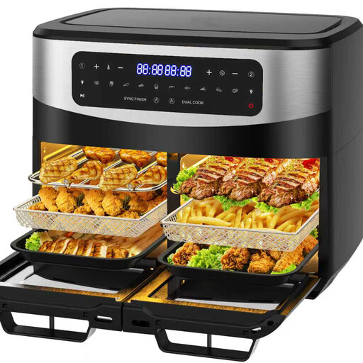 Dual-compartment air fryer, 12 L, two baskets, 2,600 W