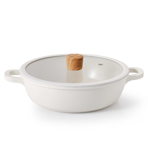 SENSARTE Double-Handled Pot, 28 cm, Ceramic, White