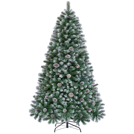 Yaheetech 7.5FT Pre-Decorated Frosted Artificial Christmas Tree