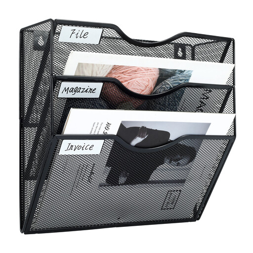 Senhoglb 3 Tier A4 Mesh Wall Pocket File Holder