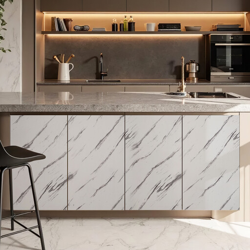 Murgall Bright White Veined Marble Peel and Stick Wallpaper