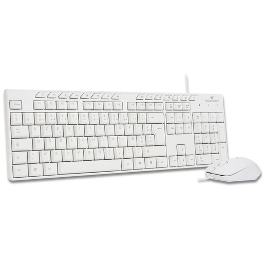 Bluestork Combo Clavier et Souris Sans Fil pour Bureau - AZERTY, Blanc, 2.4GHz