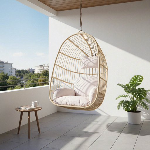 Beliani Polyrattan Hängesessel CASOLI