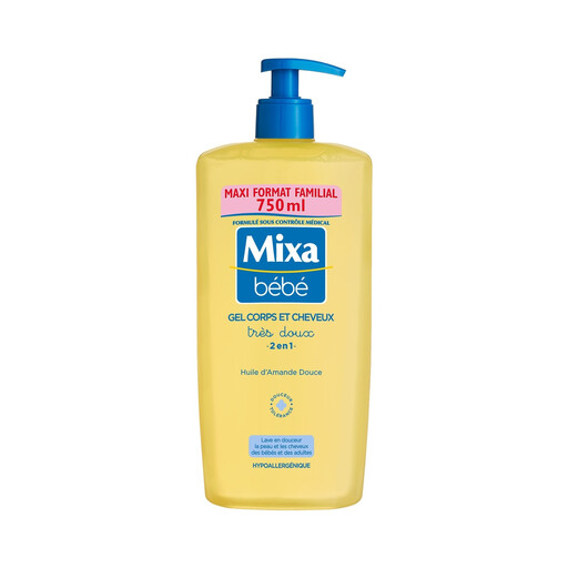 MIXA BEBE Very Gentle 2-in-1 Body & Hair Wash 750ml