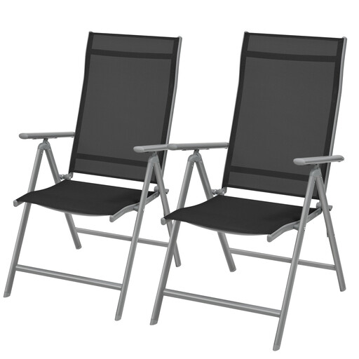 JOYFURNOS Folding Garden Chairs Set of 2, Reclining