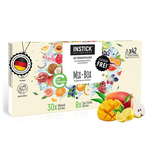INSTICK just add water Drink Powder – Mix-Box Starter Set with 42 Sticks