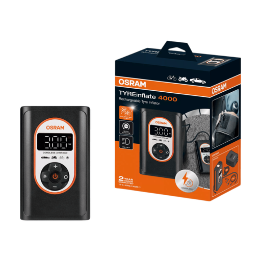 OSRAM TYREinflate 4000, Rechargeable Cordless Tyre Inflator