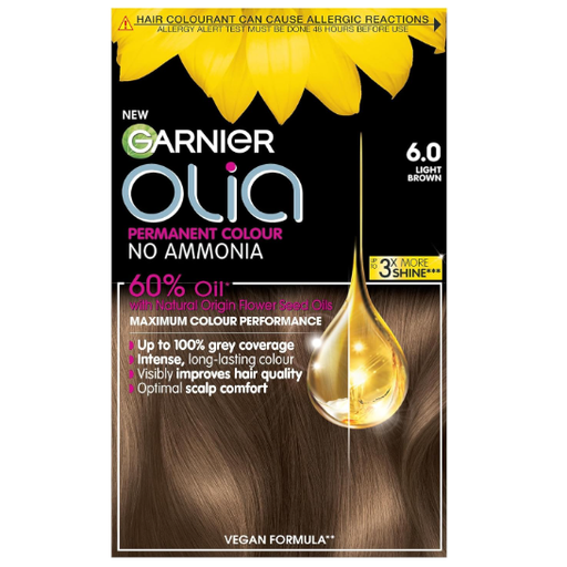 Garnier Olia No Ammonia Permanent Hair Dye 6.0 Light Brown
