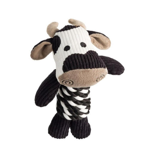 House of Paws White and Black Cord Cow Dog Toy