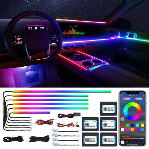 Acrylic Interior Car LED Strip Light, Dreamcolor RGB 10 in 1 Kit