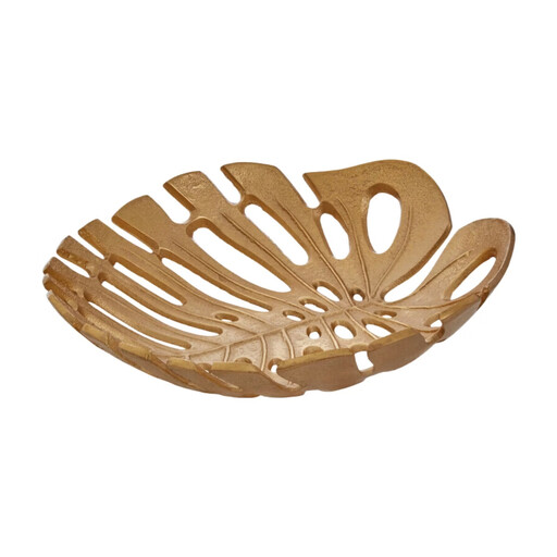 Premier Housewares Prato 龟背竹叶片造型盘，金色