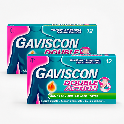 Gaviscon 双重作用胃灼热缓解咀嚼片 薄荷味 - 12 片（2 包）